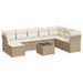 Salon de jardin avec coussins 9 pcs beige résine tressée - Photo n°1
