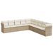 Salon de jardin avec coussins 9 pcs beige résine tressée - Photo n°1