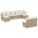 Salon de jardin avec coussins 9 pcs beige résine tressée - Photo n°1
