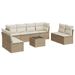 Salon de jardin avec coussins 9 pcs beige résine tressée - Photo n°1