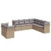 Salon de jardin avec coussins 9 pcs beige résine tressée - Photo n°1