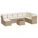 Salon de jardin avec coussins 9 pcs beige résine tressée - Photo n°1