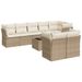 Salon de jardin avec coussins 9 pcs beige résine tressée - Photo n°1