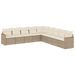 Salon de jardin avec coussins 9 pcs beige résine tressée - Photo n°1