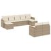 Salon de jardin avec coussins 9 pcs beige résine tressée - Photo n°1