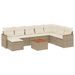 Salon de jardin avec coussins 9 pcs beige résine tressée - Photo n°1