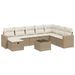 Salon de jardin avec coussins 9 pcs beige résine tressée - Photo n°1
