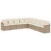 Salon de jardin avec coussins 9 pcs beige résine tressée - Photo n°1