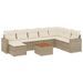 Salon de jardin avec coussins 9 pcs beige résine tressée - Photo n°1