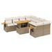 Salon de jardin avec coussins 9 pcs beige résine tressée - Photo n°1