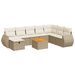 Salon de jardin avec coussins 9 pcs beige résine tressée - Photo n°1