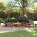 Salon de jardin avec coussins 9 pcs bois massif d'acacia - Photo n°1