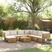 Salon de jardin avec coussins 9 pcs bois massif d'acacia - Photo n°1