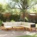 Salon de jardin avec coussins 9 pcs bois massif d'acacia - Photo n°1