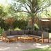 Salon de jardin avec coussins 9 pcs bois massif d'acacia - Photo n°1