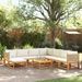 Salon de jardin avec coussins 9 pcs bois massif d'acacia - Photo n°1