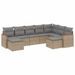 Salon de jardin avec coussins 9pcs mélange beige résine tressée - Photo n°1