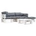 Salon de jardin palette 4 pcs avec coussins gris Bois - Photo n°1