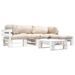 Salon de jardin palette 4 pcs avec coussins sable Bois - Photo n°1