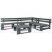 Salon de jardin palette 4 pcs Bois Gris 3 - Photo n°1
