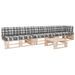 Salon de jardin palette 4pcs avec coussins Bois de pin imprégné 19 - Photo n°1