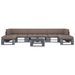 Salon de jardin palette 6pcs avec coussins Pin imprégné de gris 7 - Photo n°1