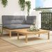 Salon palette de jardin avec coussins 2pcs bois d'acacia massif - Photo n°1