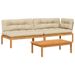 Salon palette de jardin avec coussins 3pcs bois d'acacia massif - Photo n°1