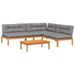 Salon palette de jardin avec coussins 4pcs bois d'acacia massif - Photo n°1