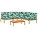 Salon palette de jardin avec coussins 4pcs bois d'acacia massif - Photo n°1