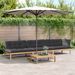 Salon palette de jardin avec coussins 4pcs bois d'acacia massif - Photo n°1