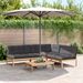 Salon palette de jardin avec coussins 4pcs bois d'acacia massif - Photo n°1