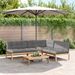 Salon palette de jardin avec coussins 4pcs bois d'acacia massif - Photo n°1