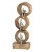 Sculpture objet de décoration cercle manguier et métal argenté Liath - Photo n°1