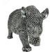Sculpture rhinocéros polyrésine argentée Zoorin - Photo n°2