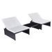 Set de 2 chaises et 1 table tissu blanc et résine noire Toani - Photo n°1