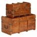 Set de 2 coffres de rangement bois d'acacia massif finition miel Akira - Style vintage - Photo n°5