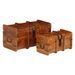 Set de 2 coffres de rangement bois d'acacia massif finition miel Akira - Style vintage - Photo n°4