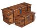 Set de 2 coffres de rangement bois massif finition miel Veliza - Style vintage - Photo n°1