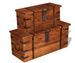 Set de 2 coffres de rangement bois massif finition miel Veliza - Style vintage - Photo n°3