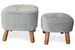Set de 2 poufs en velours argenté Bip - Photo n°1