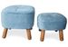 Set de 2 poufs en velours bleu Bip - Photo n°1