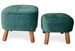 Set de 2 poufs en velours vert Bip - Photo n°1
