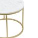 Set de 2 tables basses effet marbre blanc et métal doré Artik - Photo n°4