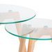 Set de 2 tables basses gigognes verre trempé et bois naturel Fiord - Photo n°3