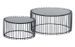 Set de 2 tables basses verre et pieds métal noir Vret D 85/D 60 cm - Photo n°1