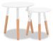 Set de 2 tables d'appoint bois blanc et pieds pin massif Udim - Photo n°1
