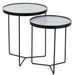 Set de 2 tables d'appoint bois effet marbre Ocelo D 45 cm - Photo n°1