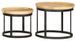 Set de 2 tables d'appoint manguier massif clair et pieds métal noir Kish - Photo n°2