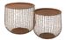 Set de 2 tables gigogne panier métal rouille Jasmia - Lot de 2 - Photo n°1